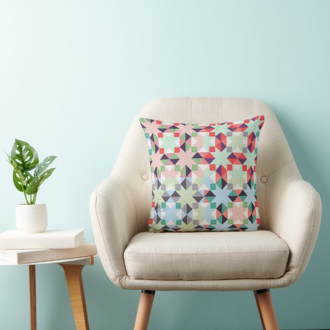 Christmas patchwork star  throw pillow (Chair)