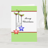 Christmas Patriotic Ornaments, Merry Christmas Holiday Card at Zazzle