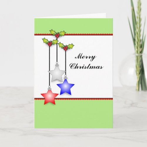 Christmas Patriotic Ornaments Merry Christmas Holiday Card