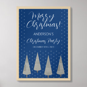 Christmas Patry Merry Tree Houndstooth Pattern Framed Art