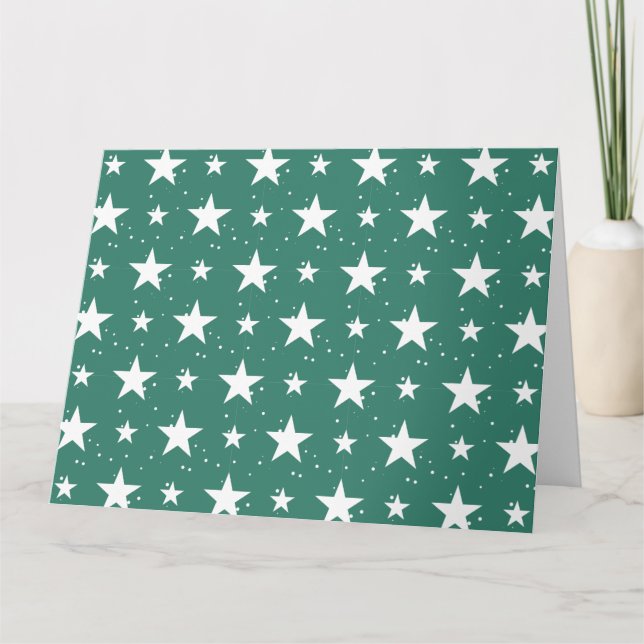Christmas Pattern 121 Letterpress Thank You Card (Front)