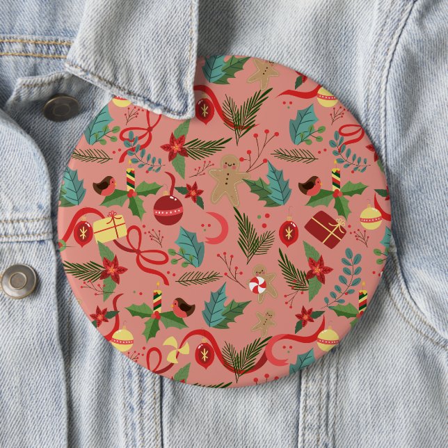 Christmas Pattern 2 Button (In Situ)