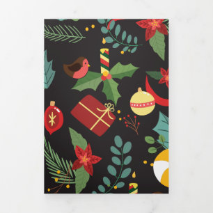 Christmas Pattern 3 Tri-Fold Holiday Card