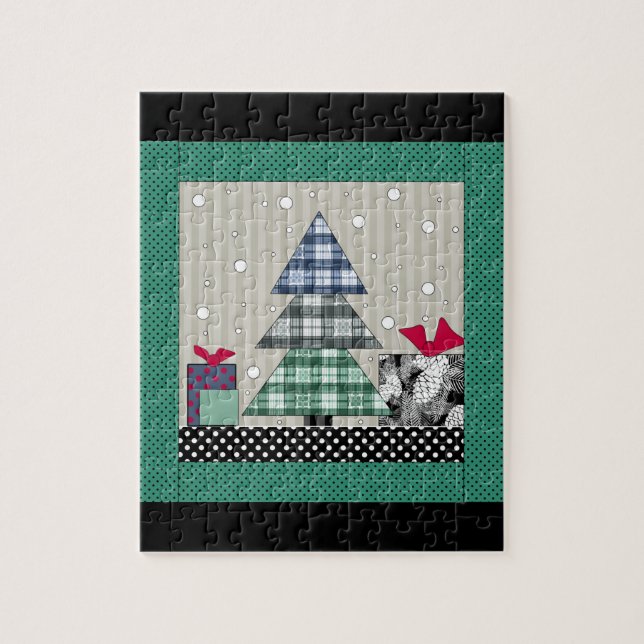 Christmas pattern, applique, new year, christmas  jigsaw puzzle (Vertical)