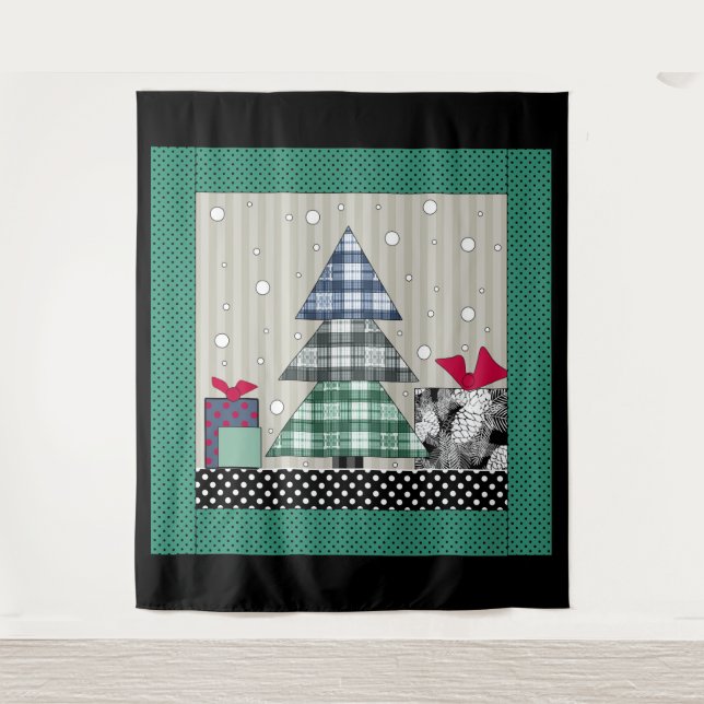 Christmas pattern, applique, new year, christmas  tapestry (Front)