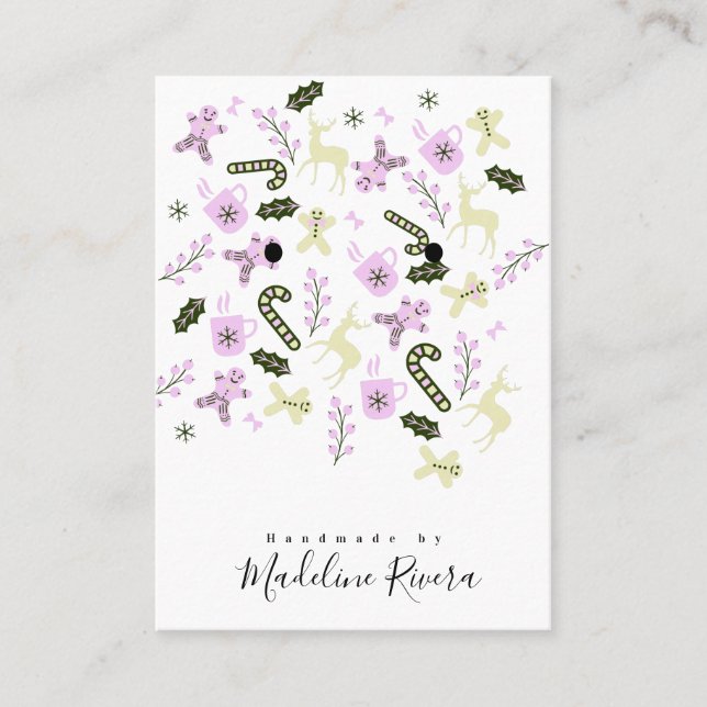 Christmas Pattern Artisan Earring Display Cards (Front)