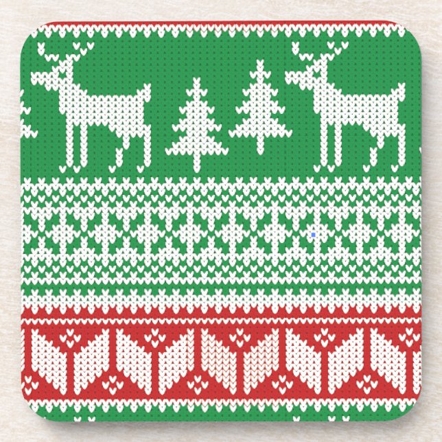 Christmas pattern beverage coaster (Front)