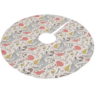 Christmas pattern brushed polyester tree skirt