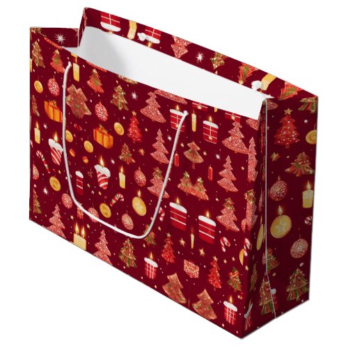  Christmas Pattern Candy Cane Christmas Tree  Large Gift Bag