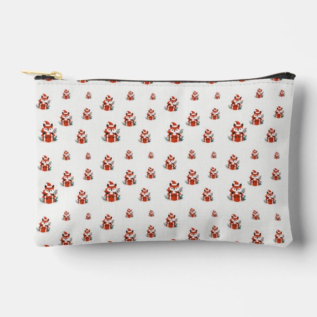 Christmas pattern - Cute red fox seamless pattern Accessory Pouch (Front)