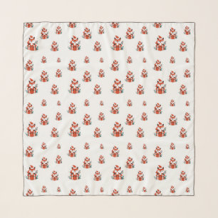 Christmas pattern - Cute red fox seamless pattern Scarf