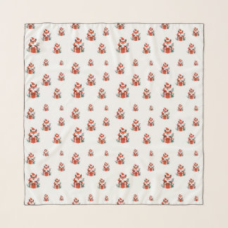 Christmas pattern - Cute red fox seamless pattern Scarf