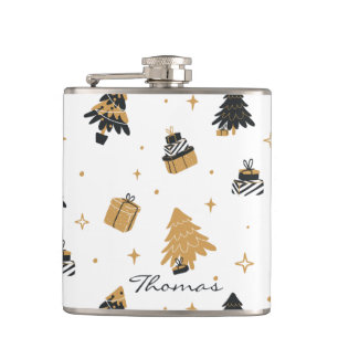 Christmas Pattern Festive Keepsake Custom Flask