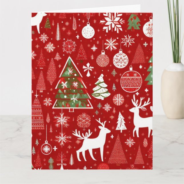 Christmas pattern Folded Greeting Card (Front)