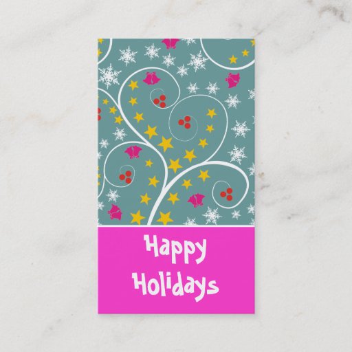Customizable Christmas Pattern Gift Tag-Business Cards