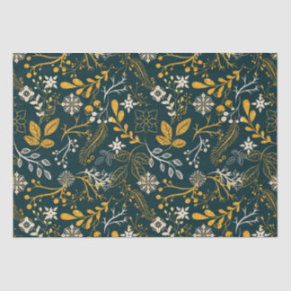 Christmas Pattern gold and white Tissue Paper