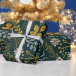 Christmas Pattern gold and white Wrapping Paper