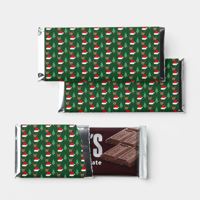 Christmas Pattern Hershey Bar Favors (Front)