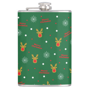 Christmas pattern hip flask