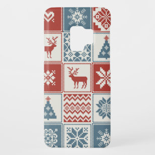 Christmas pattern in patchwork style. Traditional  Case-Mate Samsung Galaxy S9 Case