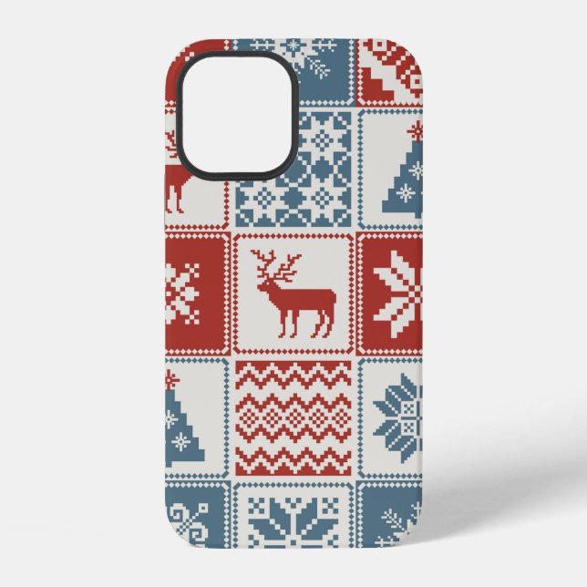 Christmas pattern in patchwork style. Traditional  Iphone Case (Back)