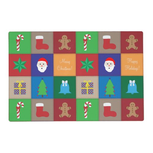 Christmas Pattern Laminated Placemat _ Colorful