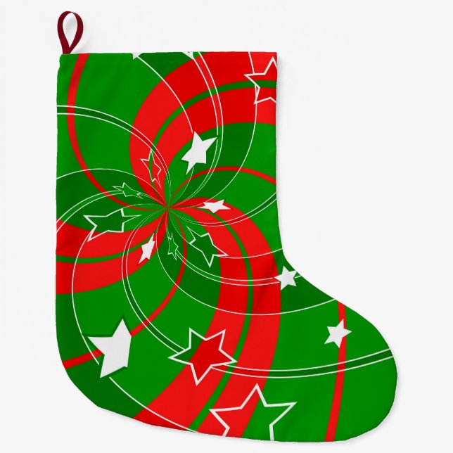 Christmas pattern large christmas stocking (Front)