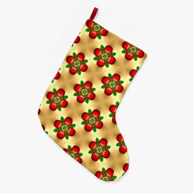 Christmas Pattern Large Christmas Stocking (Front (Hanging))