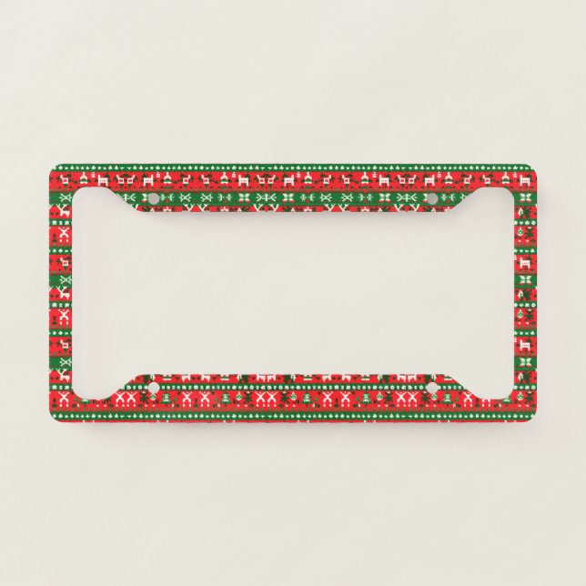 Christmas Pattern License Plate Frame (Front)