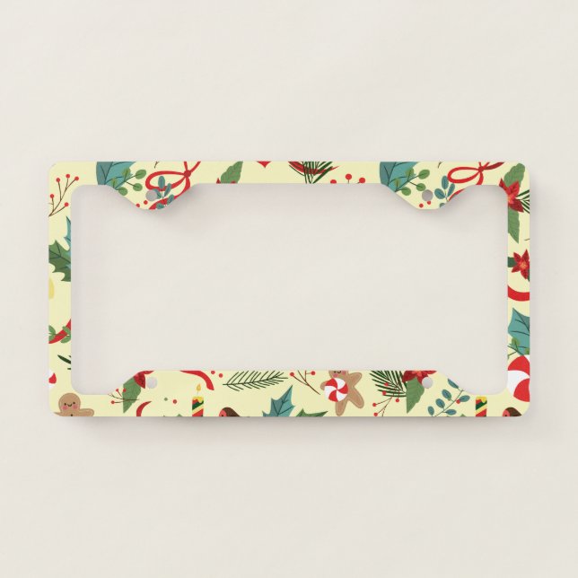 Christmas Pattern License Plate Frame (Front)