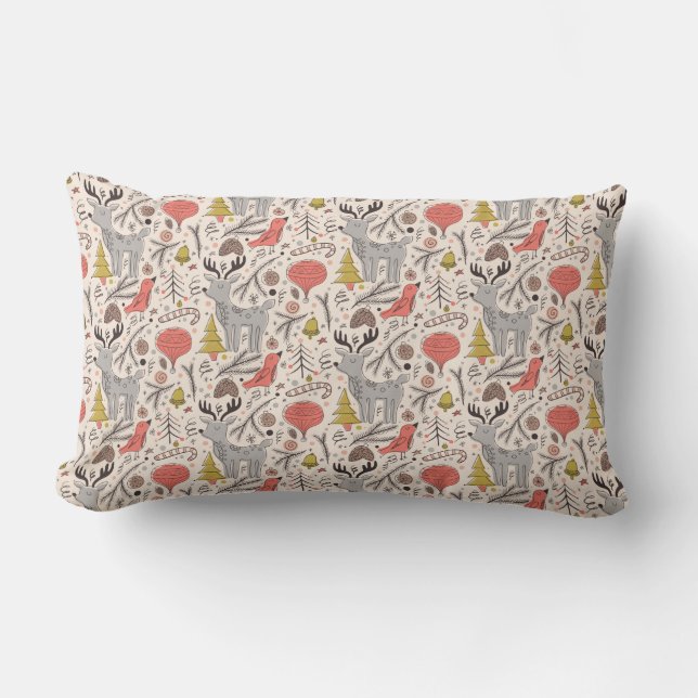 Christmas pattern  lumbar pillow (Front)