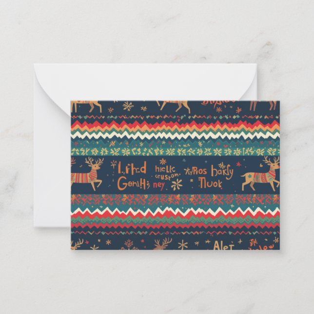 Christmas pattern Note card Design (Front)