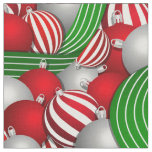 Christmas pattern of red and striped balls fabric