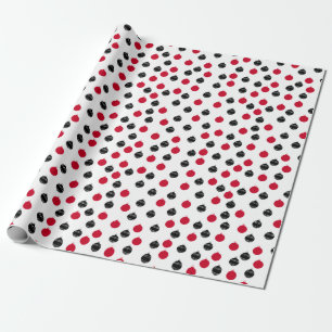 Christmas Pattern Of Red, Black Ornament Balls Wrapping Paper
