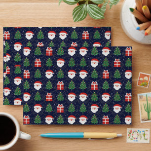 Christmas pattern on a dark blue background envelope