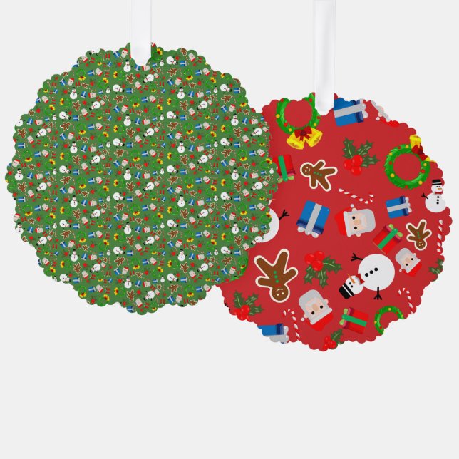 christmas pattern ornament card (Front/Back)