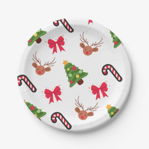 Christmas pattern paper plates