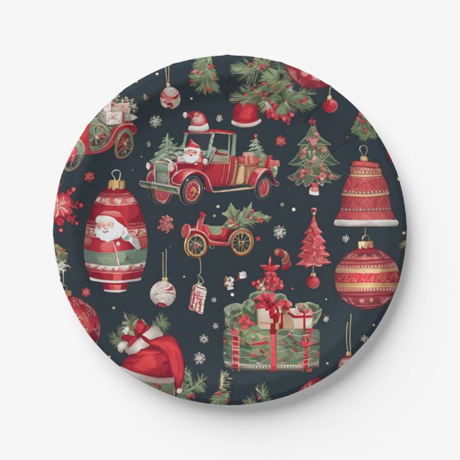 Christmas pattern paper plates (Front)
