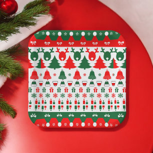 Christmas Pattern Paper Plates