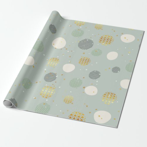 Christmas Pattern Pastel Abstract Christmas Ball Wrapping Paper