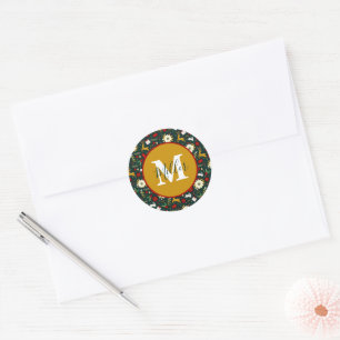 Christmas pattern personalized classic round sticker