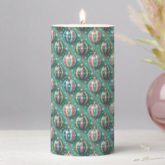 Christmas Pattern Pillar Candle