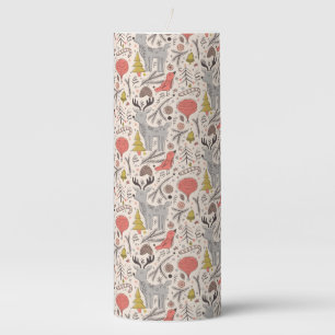 Christmas pattern pillar candle