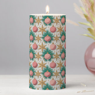 Christmas Pattern Pillar Candle