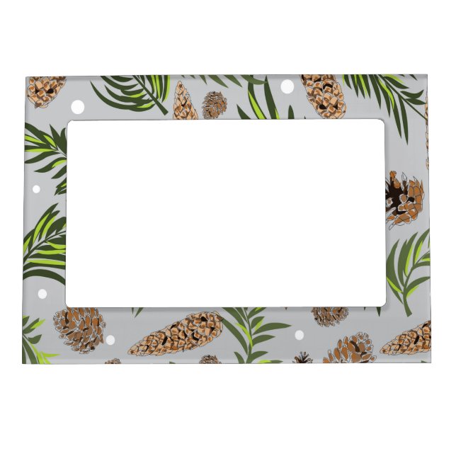 Christmas Pattern, Pine Snow 10 Magnetic Frame (Front)
