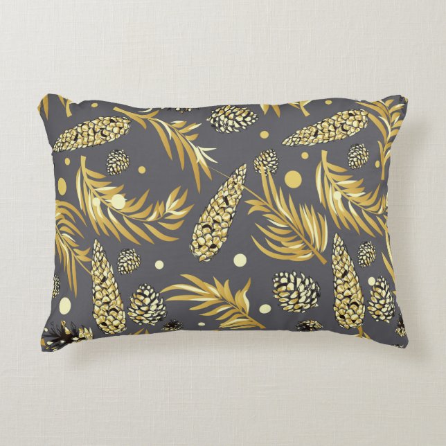 Christmas Pattern, Pine Snow 2 Accent Pillow (Front)