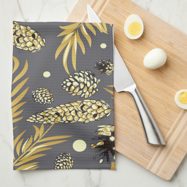 Christmas Pattern, Pine Snow 2 Kitchen Towel (Quarter Fold)