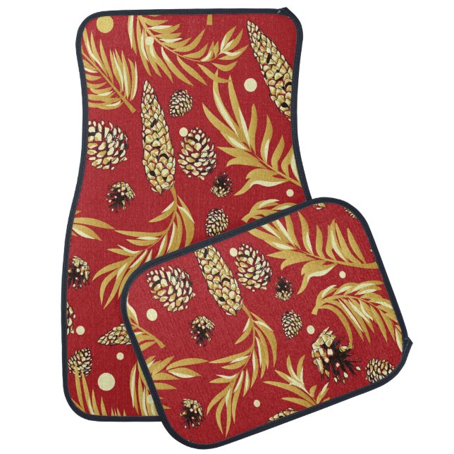 Christmas Pattern, Pine Snow 3 Car Floor Mat (Set)