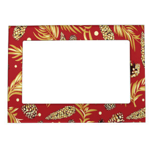 Christmas Pattern, Pine Snow 3 Magnetic Frame