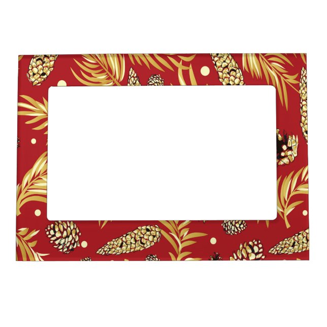 Christmas Pattern, Pine Snow 3 Magnetic Frame (Front)